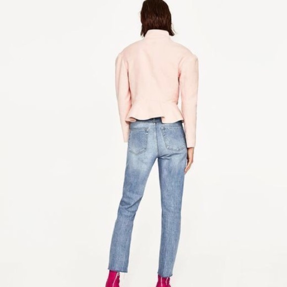 Zara Blush Peplum Pearl Jacket - XS - Picture 2 of 11